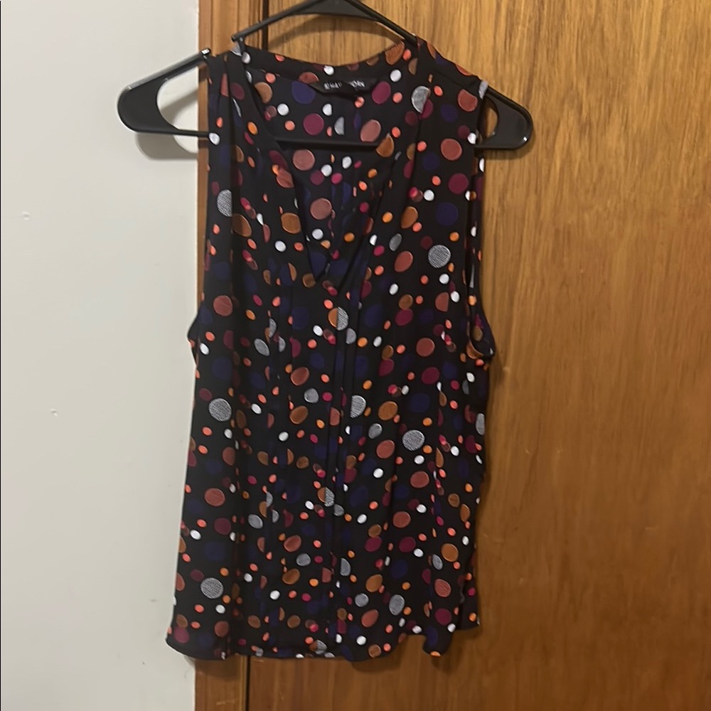 Polka Dot Sleeveless Top - Multicolor
